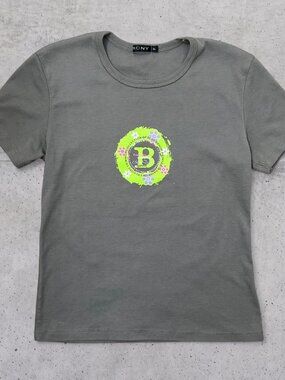 BCNY Women's Grey Baby Tee